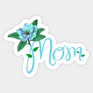 HAPPY Mother Day Blue Flower Sticker
